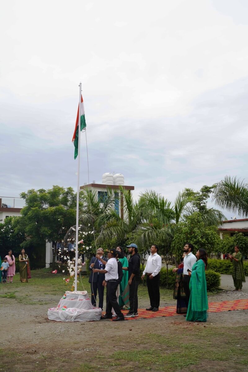 Flag hoisting on Independence day  in Gyan Einstein